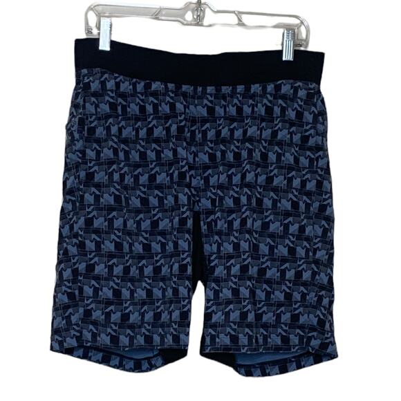 Lululemon Athletica geometric print lined training pull on shorts size M - Picture 1 of 7